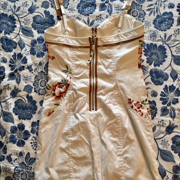 White and Floral Mini Dress by Guess - Picture 2 of 2